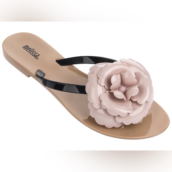Melissa Pink Floral vacation resort wear neutral cute feminine Sandals 8 - Picture 1 of 11